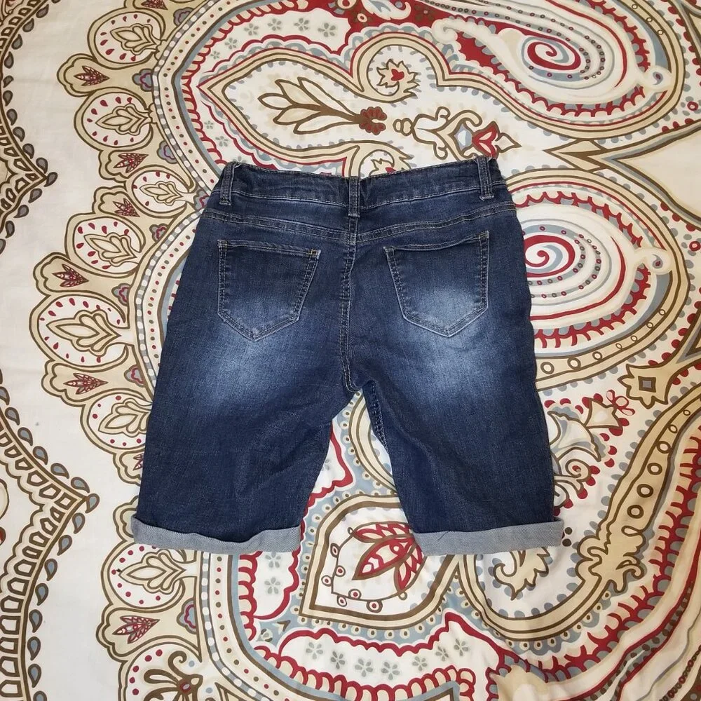 **CLEARANCE** Arizona Jean Co. Girl's Shorts 12 Blue Bermuda Jeans Denim Cuffed